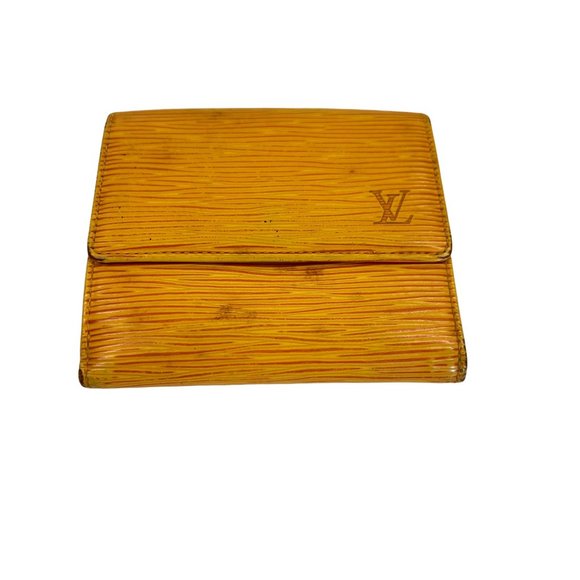 Authentic Louis Vuitton Wallet Porte Monet Yellow Epi LV Vintage - Picture 3 of 12